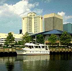 Waterside view of the Norfolk Waterside Marriott