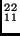 ${}^{22}_{11}$